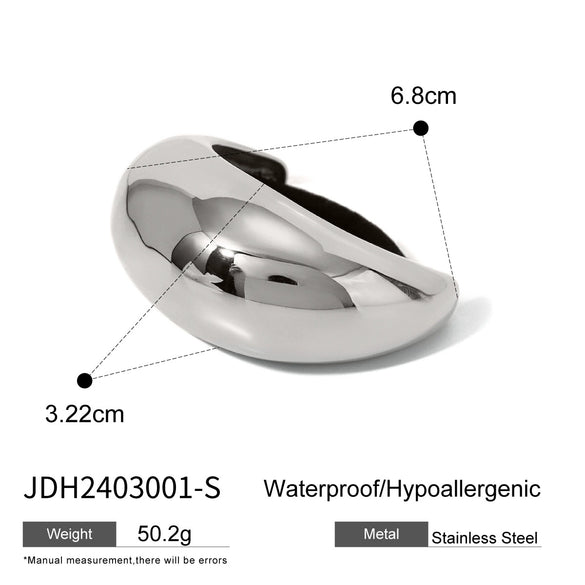 Wholesale Stainless Steel Hair Ring With Smooth U Shaped Black Rubber Band High Elasticity Electroplated