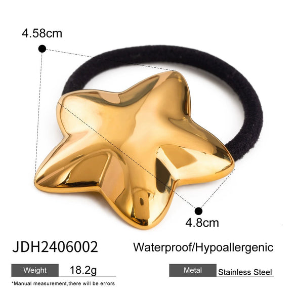 Wholesale Stainless Steel Hair Ring With Smooth U Shaped Black Rubber Band High Elasticity Electroplated