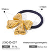 Wholesale Stainless Steel Hair Ring With Smooth U Shaped Black Rubber Band High Elasticity Electroplated