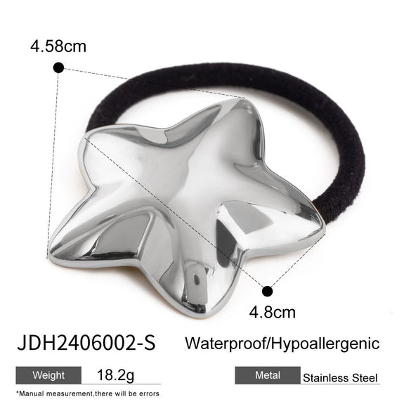 Wholesale Stainless Steel Hair Ring With Smooth U Shaped Black Rubber Band High Elasticity Electroplated