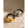 Wholesale Stainless Steel Hair Ring With Smooth U Shaped Black Rubber Band High Elasticity Electroplated