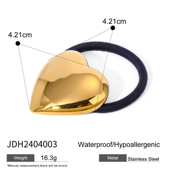 Wholesale Stainless Steel Hair Ring With Smooth U Shaped Black Rubber Band High Elasticity Electroplated