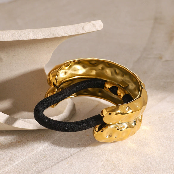 Wholesale Stainless Steel Hair Rope Hair Accessories With Electroplating Geometric Design