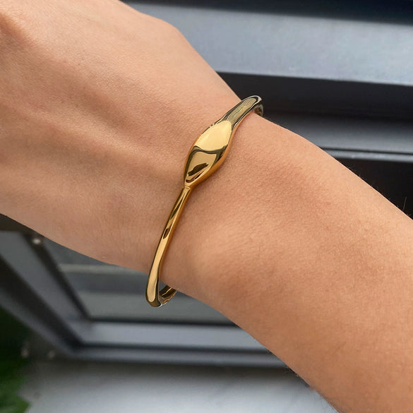 Wholesale Stainless Steel Hammer Pattern Snake Series Electroplated Nonfading Stylish Bracelet Jewelry