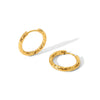 Wholesale Stainless Steel Hammered Earrings With Pvd Furnace Real Gold Electroplating Simple Light Luxury Plain Ring Earrings