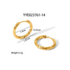 Wholesale Stainless Steel Hammered Earrings With Pvd Furnace Real Gold Electroplating Simple Light Luxury Plain Ring Earrings