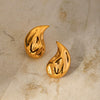 Wholesale Stainless Steel Hammered Electroplated Geometric Water Drop Shape Earrings For Women