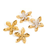 Wholesale Stainless Steel Hammered Leaf Pattern Electroplated Women's Earrings