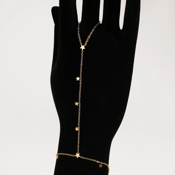 Wholesale Stainless Steel Hand Chain With Simple Style And Fivepointed Star Pattern Electroplated