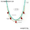 Wholesale 316L Stainless Steel Handmade Beaded Water Drop Opal Light Luxury Geometric Necklace