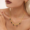 Wholesale 316L Stainless Steel Handmade Beaded Water Drop Opal Light Luxury Geometric Necklace