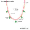 Wholesale 316L Stainless Steel Handmade Beaded Water Drop Opal Light Luxury Geometric Necklace