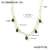 Wholesale 316L Stainless Steel Handmade Beaded Water Drop Opal Light Luxury Geometric Necklace