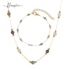 Wholesale Stainless Steel Handmade Geometric Pattern Doublelayer Sweater Chain Necklace Set For Women