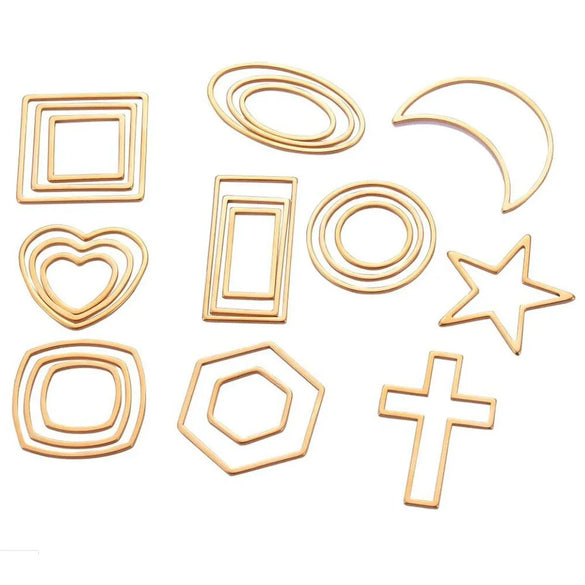 Wholesale Stainless Steel Handmade Geometric Triangle Fivepointed Star Square Earrings With Electroplating Treatment