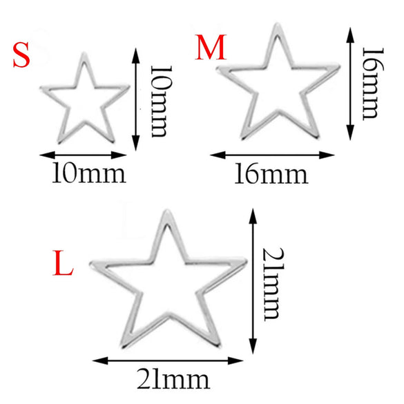 Wholesale Stainless Steel Handmade Geometric Triangle Fivepointed Star Square Earrings With Electroplating Treatment