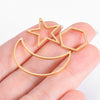 Wholesale Stainless Steel Handmade Geometric Triangle Fivepointed Star Square Earrings With Electroplating Treatment