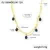 Wholesale Stainless Steel Handmade Geometric Water Drop Cat's Eye Light Luxury Style Necklace