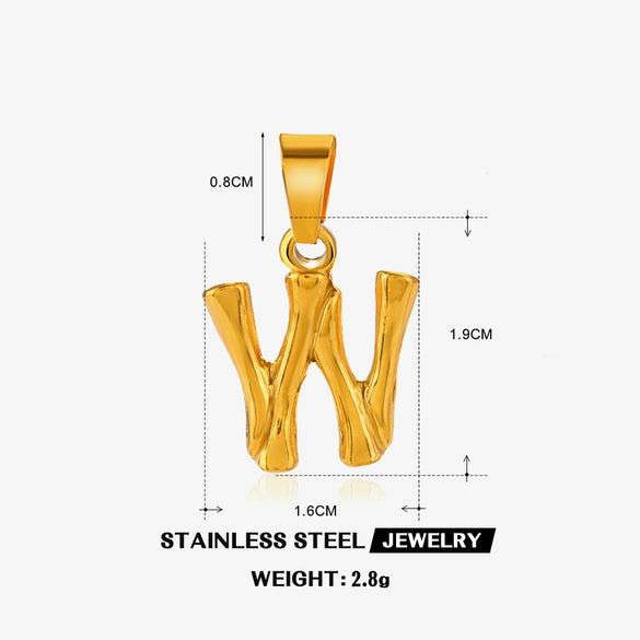 Wholesale Stainless Steel Handmade Letter Pendant Accessories With Polishing Hip Hop And Minimalist Style