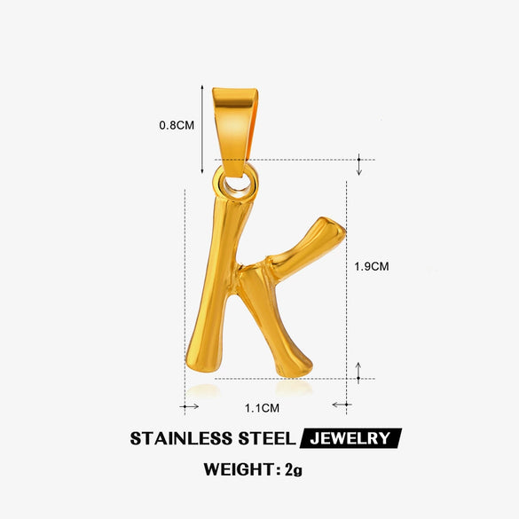 Wholesale Stainless Steel Handmade Letter Pendant Accessories With Polishing Hip Hop And Minimalist Style