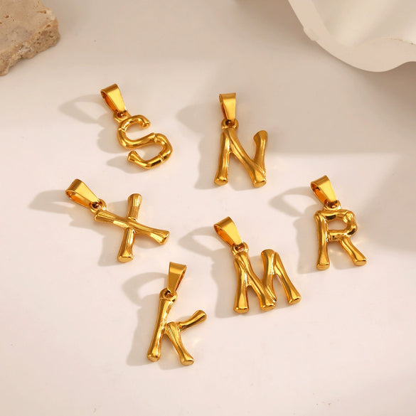 Wholesale Stainless Steel Handmade Letter Pendant Accessories With Polishing Hip Hop And Minimalist Style