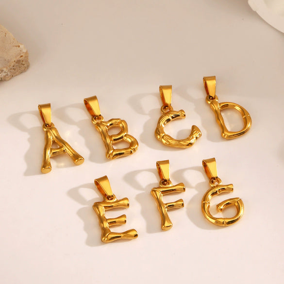 Wholesale Stainless Steel Handmade Letter Pendant Accessories With Polishing Hip Hop And Minimalist Style