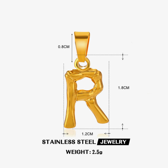 Wholesale Stainless Steel Handmade Letter Pendant Accessories With Polishing Hip Hop And Minimalist Style