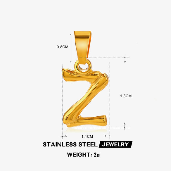 Wholesale Stainless Steel Handmade Letter Pendant Accessories With Polishing Hip Hop And Minimalist Style