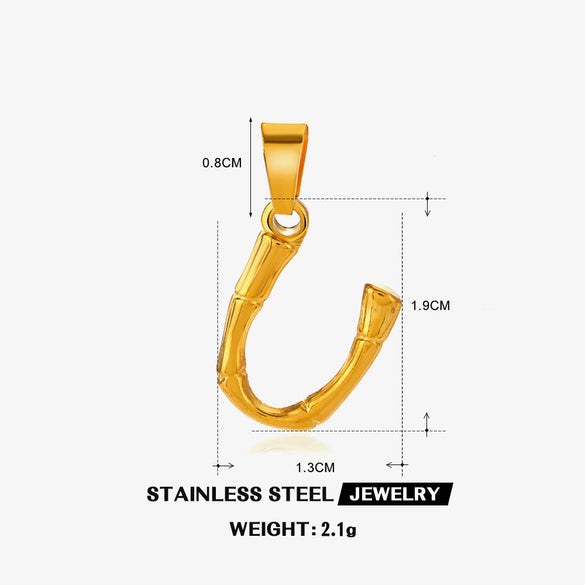 Wholesale Stainless Steel Handmade Letter Pendant Accessories With Polishing Hip Hop And Minimalist Style