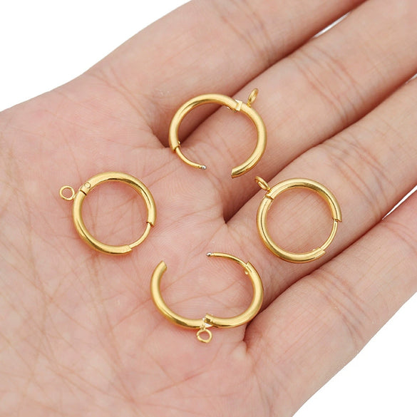 Wholesale Stainless Steel Handmade Round Cross Electroplated Geometric Earrings Accessories