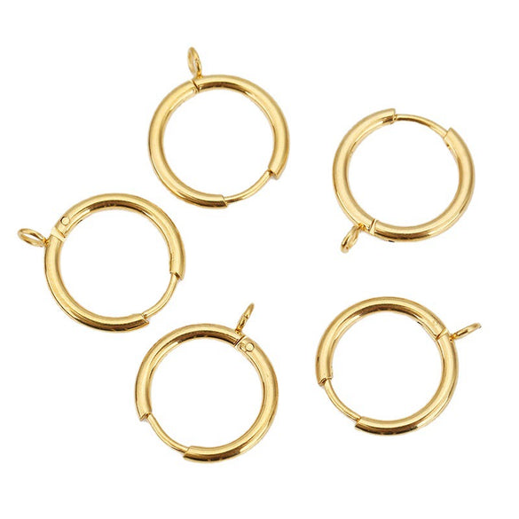 Wholesale Stainless Steel Handmade Round Cross Electroplated Geometric Earrings Accessories