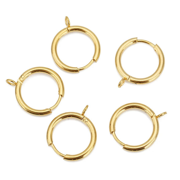 Wholesale Stainless Steel Handmade Round Cross Electroplated Geometric Earrings Accessories