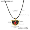 Wholesale Stainless Steel Handwoven Rope Geometric Weight Glaze Pendant Long Necklace For Women
