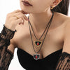 Wholesale Stainless Steel Handwoven Rope Geometric Weight Glaze Pendant Long Necklace For Women