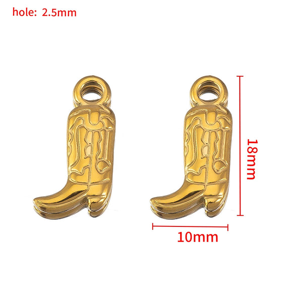 Wholesale Stainless Steel Heart And Boot Charms For Diy Bracelet And Necklace Dripping Oil Style