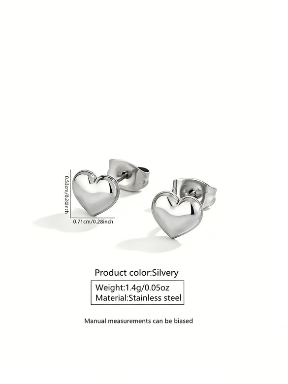 Wholesale Stainless Steel Heart And Drop Bell Pattern Electroplated Jewelry Set For Women Including Necklace And Earrings