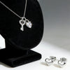 Wholesale Stainless Steel Heart And Drop Bell Pattern Electroplated Jewelry Set For Women Including Necklace And Earrings