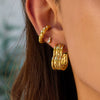 Wholesale Stainless Steel Heart Earrings With Electroplating Light Luxury Niche Design For Women