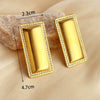 Wholesale Stainless Steel Heart Geometric Inlaid Rectangular Earrings With Electroplating For Couple Style