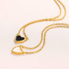 Wholesale Stainless Steel Heart Geometric Light Luxury Style Oil Dripping Necklace
