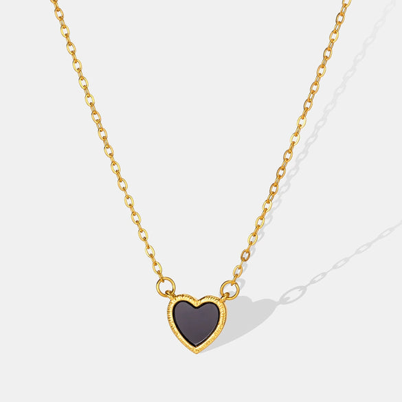 Wholesale Stainless Steel Heart Geometric Light Luxury Style Oil Dripping Necklace