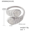 Wholesale Stainless Steel Heart Geometric Pattern Double Love Handinlaid Colorful Zircon Ring Pvd Electroplated For Women