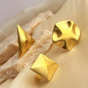 Wholesale Stainless Steel Heart Geometric Retro Ring 18K Gold Plated