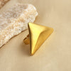 Wholesale Stainless Steel Heart Geometric Retro Ring 18K Gold Plated