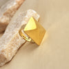 Wholesale Stainless Steel Heart Geometric Retro Ring 18K Gold Plated