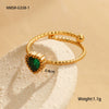 Wholesale Stainless Steel Heart Inlaid Zircon Ring With Electroplating Elegant Retro Style For Women
