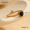 Wholesale Stainless Steel Heart Inlaid Zircon Ring With Electroplating Elegant Retro Style For Women