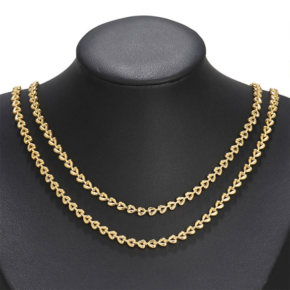 Wholesale Stainless Steel Heart Pattern Electroplated Chain Jewelry