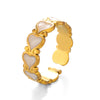 Wholesale Stainless Steel Heart Pattern Electroplating Opening Ring For Women