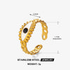 Wholesale Stainless Steel Heart Pattern Electroplating Opening Ring For Women